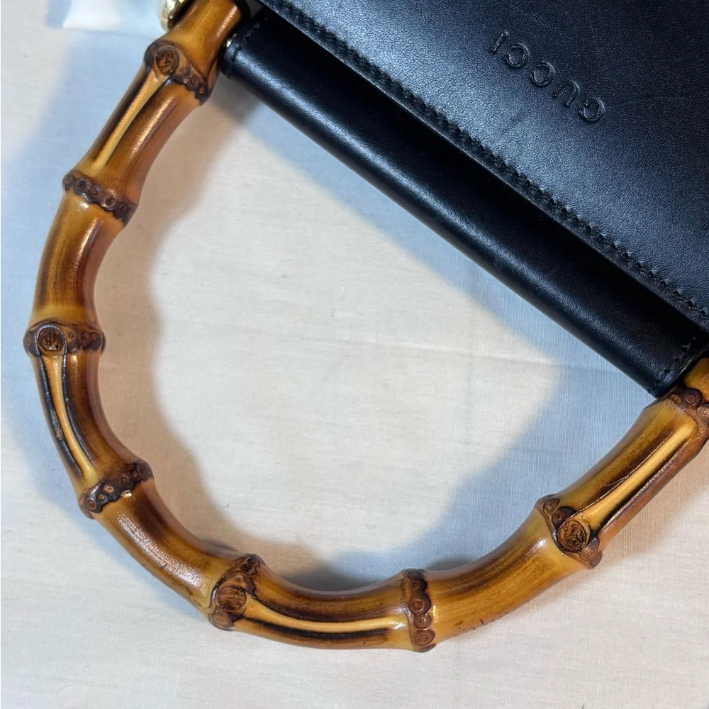 Gorgeous Gucci Nymphaea Top Handle Bamboo Black - Picture 16 of 16